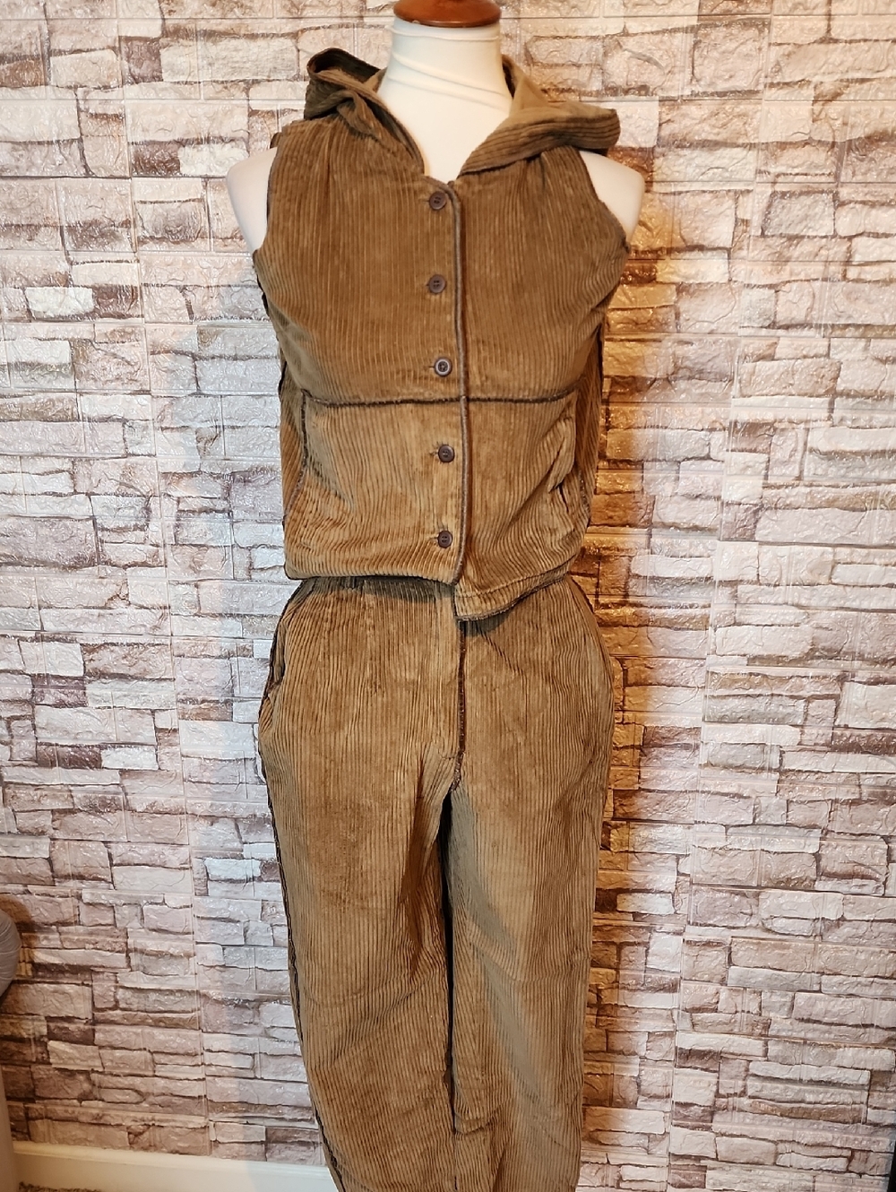 Harve Benard Vintage Corduroy Brown Women's Set